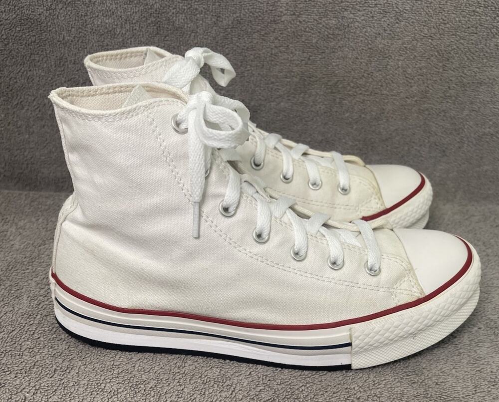 Converse Chuck Taylor All Star Classic White Hi Top Chunky Platform Womens Sz 6